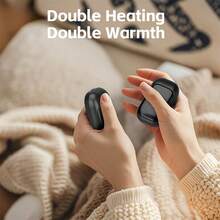 Portable Twin Hand Warmers, Magnetic Detachable Design, 2-In-1 For Double The Warmth, 3 Adjustable Settings, Minimalist Style, Sold Single Or In Pairs. Winter Warmth, Available In Black, Pink, And White. - A - View 6