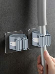 1/2/3/4/6 piezas Soporte para trapeador, Gancho para trapeador, Pinza para trapeador, Abrazadera de pared para almacenamiento de trapeador y escoba, Estante para trapeador, Organizador de herramientas multifunción, Adecuado para baño, cocina, jardín, accesorios de limpieza, herramientas del hogar - Multicolor - Ver 5