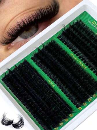 300 piezas de racimos de pestañas esponjosas 30D 40D 50D 60D 80D 100D, extensiones de pestañas individuales en racimos gruesos, pestañas en racimos con rizo D, adecuadas para principiantes para la vida diaria, bodas, citas, fiestas, festivales de música, Halloween, kit de extensión de pestañas de gran capacidad con racimos de pestañas