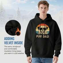 Vintage Pug Dad Graphic Hoodie - Perfect Father's Day Gift For Dog Lovers, Casu,Soft And Breathable Fabric, Loose Style, Perfect For Concerts And Hiking Trips - 款式9 - 查看 5