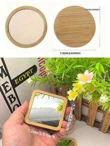 Espejo compacto de alta definición redondo, espejo de maquillaje de mano para viajes, espejo cosmético mini, espejo de mano decorativo para el Día de San Valentín de las mujeres, espejo artesanal, regalos, viajes, artículos baratos, artículos esenciales para viajes - Multicolor - Ver 2