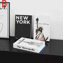 3 كتب زخرفية عصرية، كتب مزيفة حديثة بتصميم مبسط قابلة للطي، عينات أثاث ناعم مناسبة لديكور الفنادق والمقاهي وغرف الدراسة - متعدد الألوان - مشاهدة 4