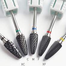 Set da 5 punte per trapano per unghie in ceramica nera da 3/32" e testine professionali per la pulizia e la lucidatura delle unghie, per la rimozione di calli e pelle morta - Multicolore - Visualizzare 1