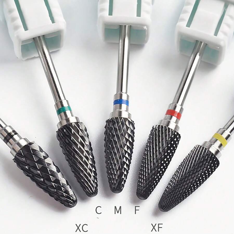 Set da 5 punte per trapano per unghie in ceramica nera da 3/32" e testine professionali per la pulizia e la lucidatura delle unghie, per la rimozione di calli e pelle morta - Multicolore - Visualizzare 1