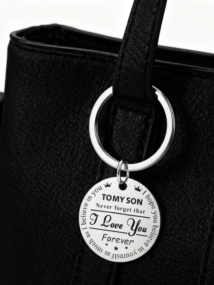 Men's To My Son Stainless Steel Keychain Simple Pendant As A Gift For Son's Backpack Pendant Bag Charm Stocking Stuffers Gifts For Men Men Gifts Phone Charm Keychain Accessories