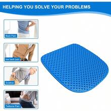 XZGB Large Gel Seat Cushion For Long Sitting With Non-Slip CoverSoft And Breathable Seat Cushion For Chair Car Office Desk Chair Wheelchair - 藍色 - 查看 6