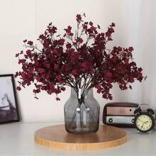 1PC/4PCS Artificial Flower Bouquet Babysbreath Wedding Decoration, Fake Plants Room Decor Fall Decor Fake Flowers Garden Autumn Decor Centerpieces Home Vase Decoration, Dining Room, Bedroom, Bathroom Decoration, Valentine's Day, New Year Decoration, Outdoor Garden Flower Arrangement, Shooting Props, Windowsill Flower Arrangement - autumn red - View 3