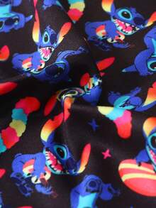 Disney 1pc Cartoon Print Underwear-Soft-Comfortable, Letter Elastic Waistband, Casual Men's Underwear