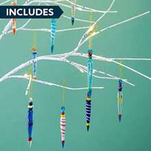yJOYIN 12 Adornos Coloridos de carambano de Vidrio con linea de Vidrio para decoracion de arbol de Navidad arbol de Navidad de 3.5 a 3.7 Pulgadas para Colgar en 12 diseños Diferentes - Multicolor - Ver 6