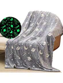 Glow In The Dark Throw Blanket Galaxy Stars Pattern Super Soft Fuzzy Plush Flannel Grey Blanket For Boys Girls Gifts Glow In The Dark Space Blanket 150 X 180 Cm (Universe) - Gray Galaxy Star - View 12