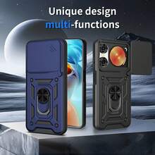 努比亚音乐2 4G手机壳，带滑动摄像头和支架 - 黑色 - 查看 4