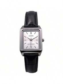 Casio Đồng hồ vuông cổ điển | Đồng hồ nữ dòng LTP-V007 - Mặt số trắng cổ điển & mặt số vàng retro / Dây da đen / Phong cách thanh lịch tối giản / Phù hợp công sở / Phụ kiện thời trang / Quà tặng thương hiệu / Quà tặng ngày Valentine / Phong cách lịch lãm / Giống như phong cách của các blogger - LTP-V007L-9E LTP-V007L-7E1 - Bạc - Xem 3