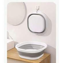 1pc Foldable Collapsible Wash Basin, Minimalist Fashion Design, Flexible Material, & Odorless, Crease-Resistant, Space-Saving, Lightweight & Portable, Easy To Clean, Suitable For Home, Bathroom, Kitchen, Dorm Use - Multicolor - View 4