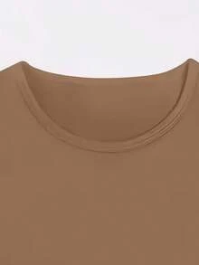 Unisex Women's Loose Casual T-Shirt With PE Nation Letter Print - Breathable Round Neck Short Sleeve Top, Comfortable For All Seasons, Machine Washable, Multiple Colors And Sizes Available, Suitable For Fitness, Travel, Casual Outfits - Sporty Elegant Style (PE Nation Design) - Lightweight And Versatile, Layerable, Fashionable Letter Print, Loose Fit, Suitable For All Seasons, Perfect For Casual Outings And Other Occasions, Women's T-Shirt, Women's T-Shirt, Women's T-Shirt, Women's T-Shirt, Women's T-Shirt - Màu Khaki - Xem 3