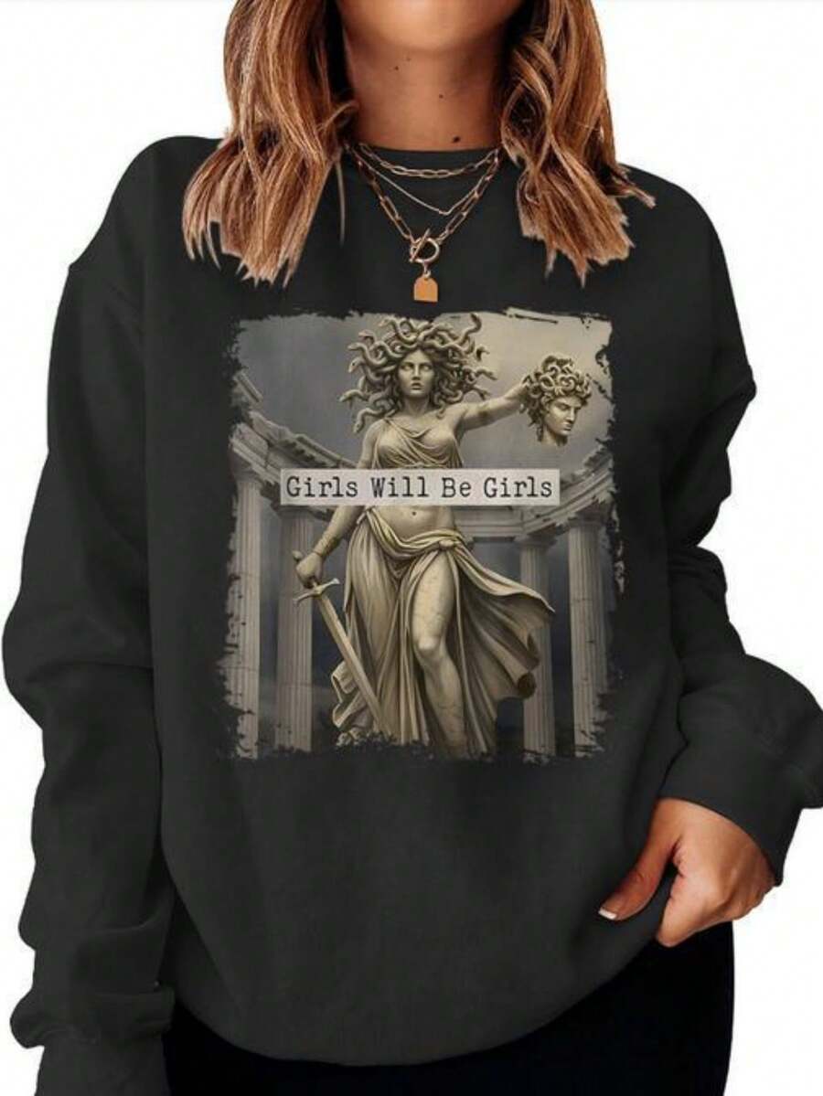 Girl Will Be Girls   Feminism Women Women Sweatshirt - S (2) - màu đen - Xem 1