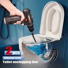 2 Units 39.37-Inch Pipe Unclogger - Multi-Functional Sink And Toilet Unclogger, Professional Product For Removing Hair And Waste, Bathroom And Kitchen Drain Cleaner, Pipe Snake Auxiliary Tool - Easy To Use, Durable, And Space-Saving Design - 2pcs 39.37in - View 2