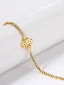 1pc Stainless Steel Necklace, Charming Witch Knot Bracelet, Celtic Knot Lucky Personalized Korean Style Sharing Bracelet Accessory, Fashion Casual Jewelry Gift For Men & Women - Bracelet - View 8