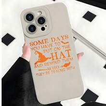 2026 nueva funda de teléfono esmerilada, funda de teléfono con sombrero de bruja y texto "Algunos días tienes que ponerles el sombrero y recordarles con quién están tratando" para iPhone 17 15 Pro Max 14 13 12 11  Galaxy S24 S23 S22 S21 S20 S10 S9 S8 Plus S7 Edge Note 20 10 9 8, funda de teléfono, regalo de pareja para él y ella, regalo de San Valentín, cumpleaños, Navidad - Negro - Ver 3