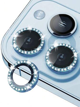 3 Packs For IPhone 15Pro Max Camera Lens Protective Film/17Pro Camera Lens Protective Film, Camera Lens Cover Tempered Glass 14 Pro Max 6.7 Inches/ 14 Pro 6.1 Inches [Perfect Fit] Sparkling 16Promax/16/16Pro/16Plus /17/17 Pro/17 Pro Max/17 Air