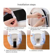 غطاء مقعد المرحاض الذاتي اللصق المصنوع من القماش المخملي، مناسب لجميع الفصول. تصميم سميك، لطيف وناعم على البشرة، سهل التركيب والإزالة، مقاوم للماء والبقع. مزين بأنماط جميلة، مثبت بإحكام.