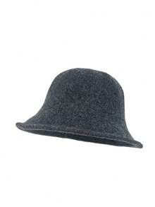 1pc Women's Autumn/Winter Warm Wool Fisherman Bucket Hat, Knitted, Stylish, Suitable For Coat Matching