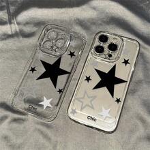 Black Star Mobile Phone Case Suitable For IPhone 15 Pro Max 14pro 13 12 11 Xr Xs Xsmax, Unique Transparent Full Protection Coverlong Sleeve Tops - kiểu 1 (1 cái) - Xem 7