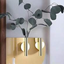 1/2/3pcs Creative Wall Flower Vase, Wall Hanging Flower Holder, Gold Color Decor For Living Room - Gold - View 2
