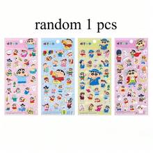 正品蜡笔水晶泡沫贴纸，可爱卡通人物，俏皮可爱，适用于树脂涂层奖励贴纸，可用于装饰笔记本和手机，增添趣味设计。