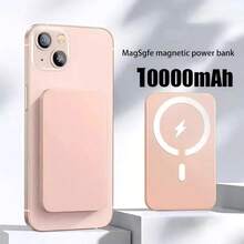 GAWFOLK Sạc dự phòng mini màu hồng 10000mAh cho điện thoại di động, sạc điện thoại cầm tay, cổng sạc Type-C, sạc điện thoại du lịch thiết yếu, cổng USB-C, sạc không dây tích hợp, cáp Type-C, cáp Micro, Lightning phù hợp với sạc cáp IOS, giao diện đầu ra USB-A, tương thích với IOS và các dòng sản phẩm khác, tương thích với hầu hết các thiết bị điện tử trên thị trường, quà tặng cho nam, nữ, thích hợp cho kỳ nghỉ đông, du lịch/cắm trại ngoài trời và nguồn điện dự phòng khẩn cấp cho gia đình, bạn bè, quà sinh nhật, quà cắm trại ngoài trời, sạc dự phòng từ tính không dây. - Hồng - Xem 1