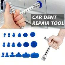 Aluminum Alloy Car Dent Repair Tool Kit - Suction Cup Design, Aluminum Alloy T-Handle Manual Tool, Includes 18pcs Pads, Various Size Dent Pullers, Suitable For Minor Dents And Hail Damage On Cars, Trucks And Motorcycles, No Battery Required, Mechanical T-Handle Dent Puller - Blue - View 6