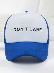 1pc Unisex Outdoor Casual Fashion Breathable Adjustable Size Sun-Shading Trending Slogan Printed Sponge Mesh Baseball Cap, Trucker Hat, Dad Hat, Suitable For Daily Matching, Versatile - A - View 14