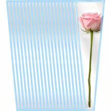 DClear Color Edge Floral Packaging Bag50pcs Single Flower Sleeve Waterproof Floral Bouquet Cellophane Sleeves For DIY Wedding Valentine's Day Gift Wrapping Plies Blue - Màu xanh lam - Xem 1
