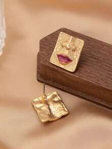 1 Pair Simple & Fashionable European And American Style Cross-Border Holiday Party Abstract Head-Shaped Earrings/Women's Earrings/Jewelry - Irregular Face - View 4