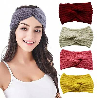 Women's Multicolor Knitted Casual Warm Comfortable Headband, Suitable For Daily Use
