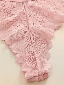 6pcs Women's Floral Lace Low Waist Sexy Thong Panties, Comfortable And Fashionable - Multicolor - View 10