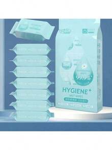 1包（8/16/32/64/128片）成人日常清洁湿巾，旅行装。天然配方，无添加剂。 - 彩色 - 查看 7