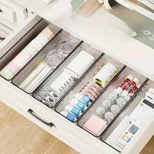 4/2/1 件透明桌面收纳盒，家用内衣、胸罩、袜子收纳盒，化妆品收纳盒，手机壳收纳盒，厨房冰箱收纳盒，抽屉收纳盒