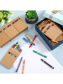 12/24/36支装（2/4/6盒）[散装彩色铅笔] 散装铅笔，包含6种不同颜色 - 迷你盒装铅笔，带包装 - 派对礼品套装，适合教室、家庭生日派对和学校教师使用（手工制品，轻微瑕疵不影响使用） - 套裝 - 查看 2