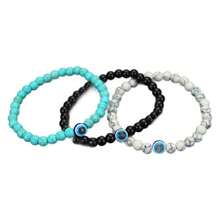1pc/3pcs Set Evil Eye Beaded Bracelet For Men, Stretchy & Convenient To Wear, Suitable For Daily Wear And Holiday Gifts - Three Sets - View 3