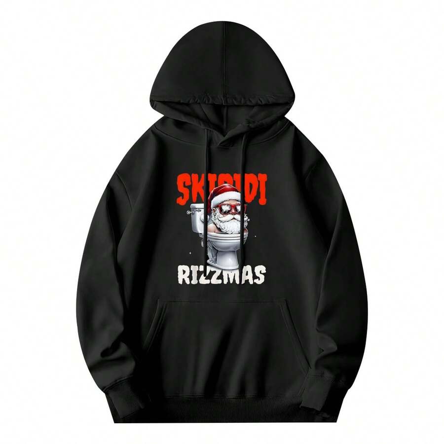 Skibidi Rizzmas Funny Toilet Santa White Elephant Cistmas Hoodie,Soft And Breathable Fabric, Loose Style, Perfect For Concerts And Hiking Trips - 款式1 - 查看 1