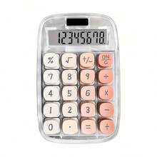 1pc Solar Dual Power Calculator, 8-Digit Display/Percentage/Square Root/Positive-Negative Conversion, Office Finance/Student Homework/Home Accounting, Transparent Fresh Macaron Color, Lightweight And Portable, Practical Desktop Calculator - Multicolor - View 15