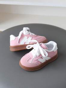 1双儿童时尚滑板鞋，儿童休闲运动鞋，四季新款，幼儿学步鞋 - 粉色 - 查看 2