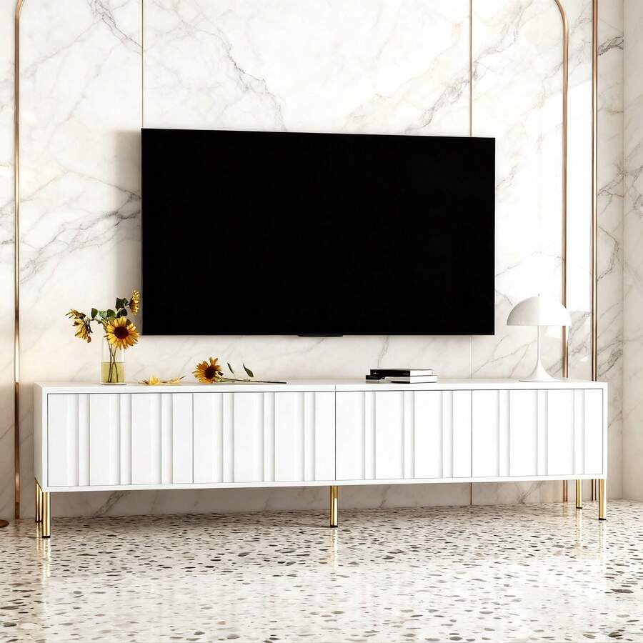 Television Stands & Entertainment Centers - White + MDF + Particle Board + 50-59 Inches-1 - View 1