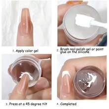 2/10Pcs Silicone Nail Art Stamper Replacement Heads 2.8cm Transfer Pattern Plate Nail Stamp Clear Stamping DIY Manicure Tools - Clear - View 5