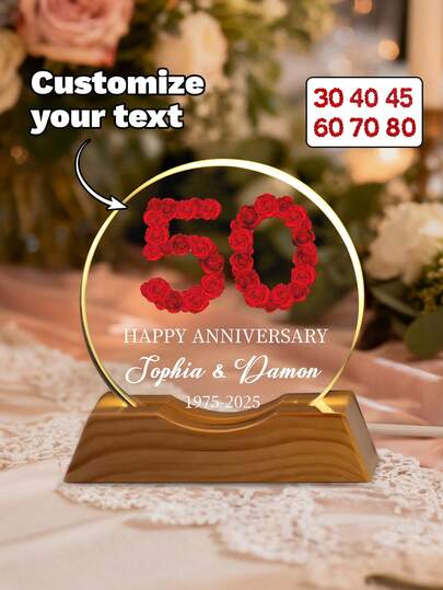 Personalized Wedding Anniversary Ornament, Customize Text,30th/40th/45th/50th/60th/70th/80th Anniversary,Unique Keepsake For A Milestone, Anniversary Gifts For Grandparents,Happy Anniversary, Wedding Anniversary Gift,Valentine's Day Gift, Couple Gift,Unforgettable Gratitude Gift For Celebrating Special Days,Personalized Weddings And Romantic Occasions Gifts