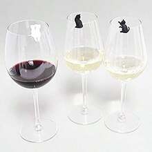 WSXC A FEI Wine Glass Markers Set Of 6 Cute Cat Silicone Drink Glass Charms Tags Cup Signs - 如圖 - 查看 7