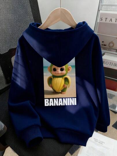 1pc Tween Boy Thermal Lined Thick Warm Sweatshirt, Young Student Clothing, Suitable Autumn/Winter Long Sleeve Top