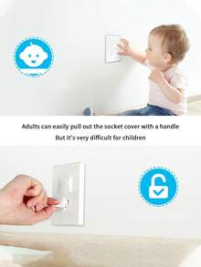 10pcs White 3-Hole Protective Covers For Power Sockets, Insulation Covers To Prevent Electric Shock - White - View 3