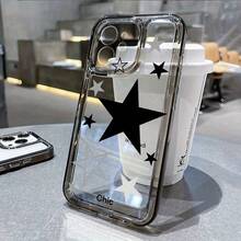 Black Star Mobile Phone Case Suitable For IPhone 15 Pro Max 14pro 13 12 11 Xr Xs Xsmax, Unique Transparent Full Protection Coverlong Sleeve Tops - kiểu 1 (1 cái) - Xem 2