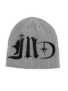 1pc Women's Fashion Y2K Jacquard Knit Beanie Hat, Warm & Suitable For Autumn/Winter Casual Outfits - A - View 5